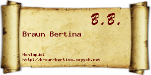 Braun Bertina névjegykártya